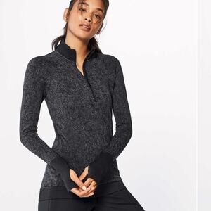 Lululemon Rest Less 1/2 Zip Pullover Black / Dark Cast Size 6